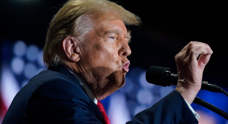 Trump speaks at a March 2024 rally in Richmond.AP Photo/Steve Helber