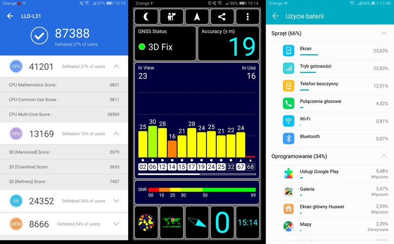 Honor 9 Lite - AnTuTu Benchmark, GPS, zużycie baterii