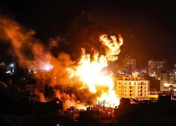 Zbombardowana Strefa Gazy