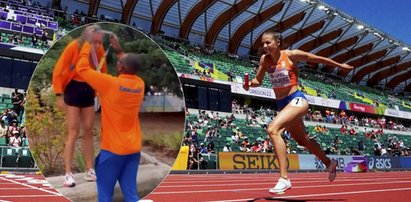 Kuriozalne sceny na mistrzostwach świata. Odebrała medal w parku od kolegów, bo nie pozwolono jej wejść na podium