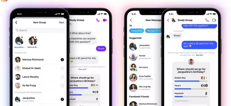 Instagram i Facebook Messenger dostają wspólne czaty grupowe