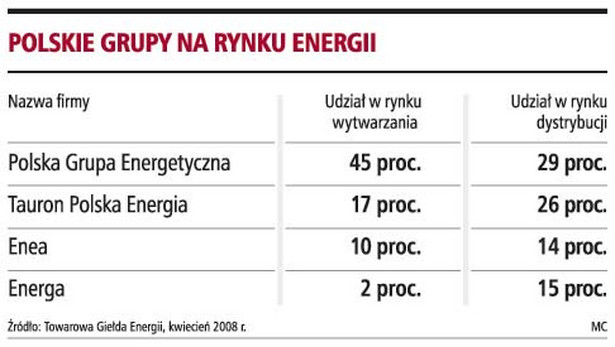 Polskie grupy na rynku energii