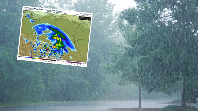 W weekend czeka nas załamanie pogody (mapa: wxcharts.com)