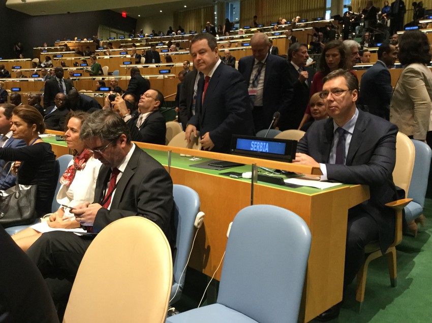 Ivica Dačić i Aleksandar Vučić u Ujedinjenim nacijama