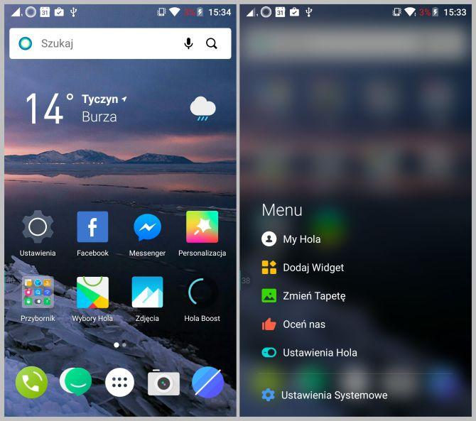 Hola Launcher dodatkowo oferuje narzędzia do optymializacji Androida