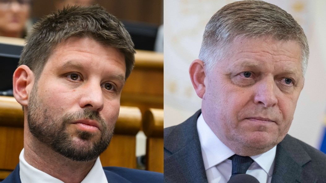 Michal Šimečka a Robert Fico.