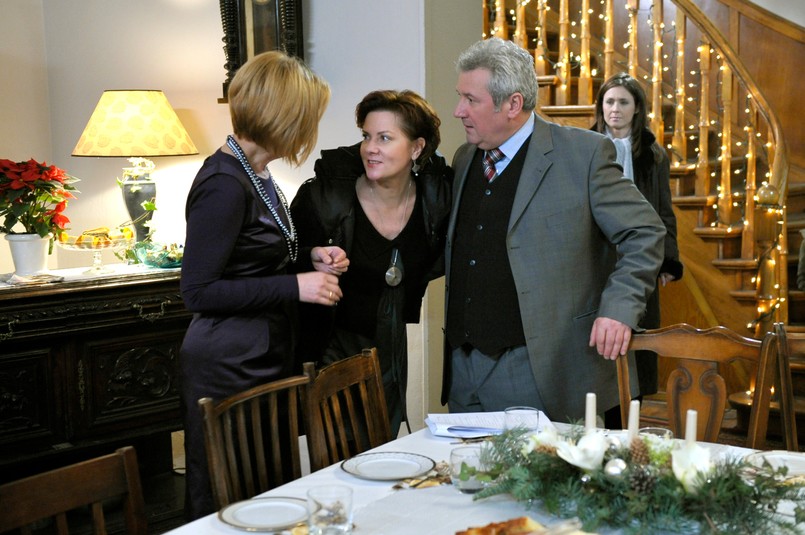 Agnieszka Kotulanka na planie "Klanu" w 2008 r.
