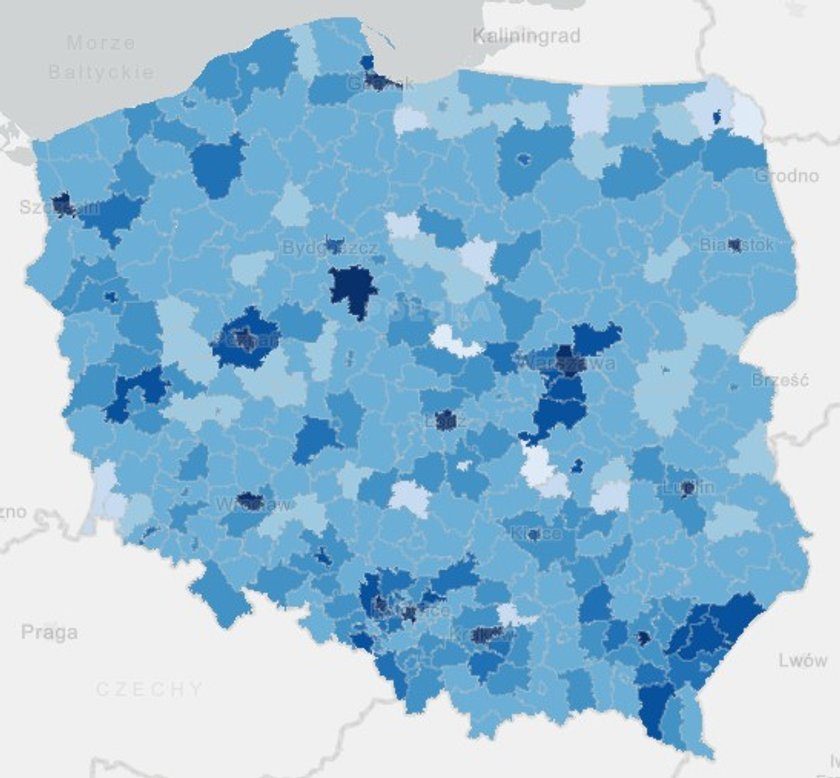 Mapa wolnych terminów w ciągu następnych 30 dni