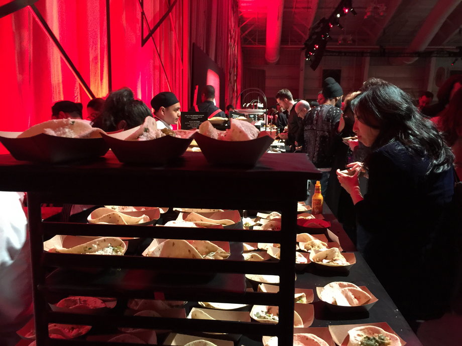 After the flashy presentation, YouTube had several of its celebrity chefs serve up dinner for the crowd.