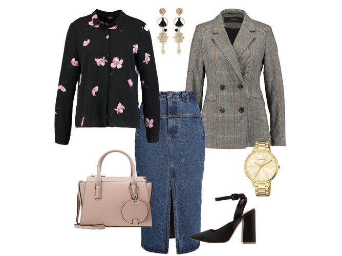 STYLIZACJE z jeansową spódnicą