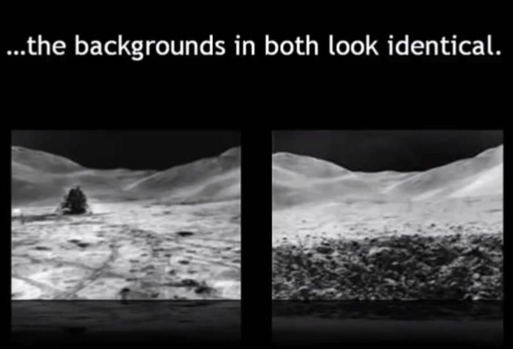 Krajobraz księżycowy i... identyczne tło