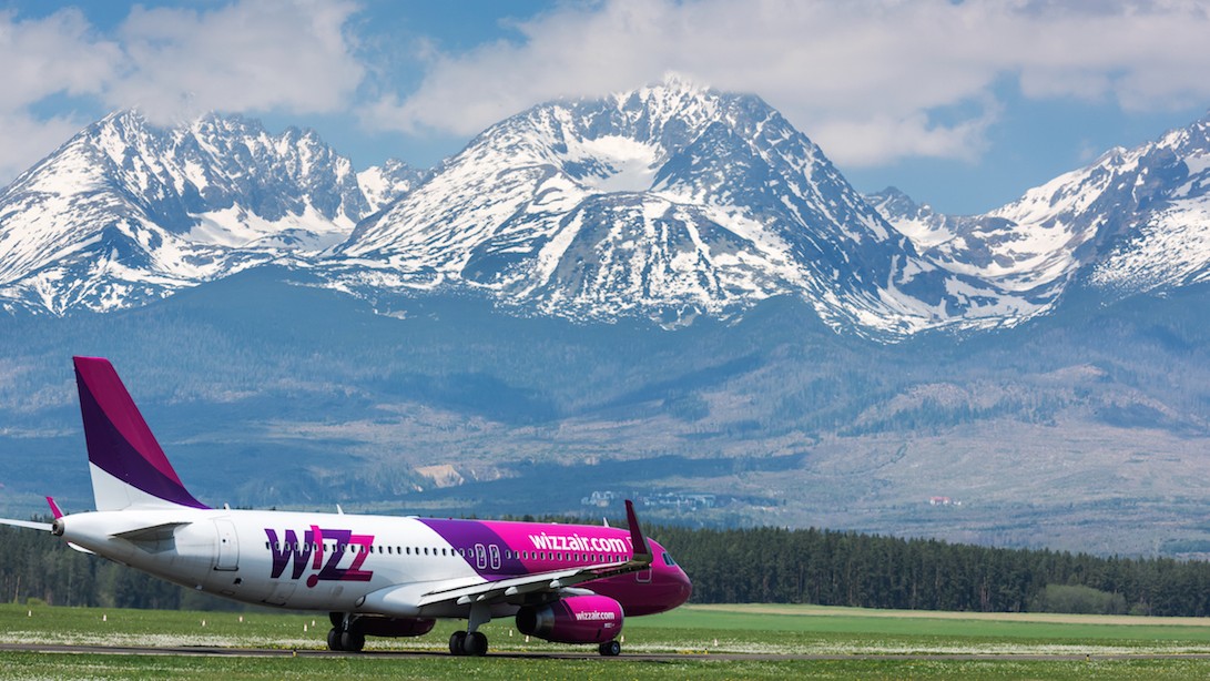 Lietadlo spoločnosti Wizz Air na popradskom