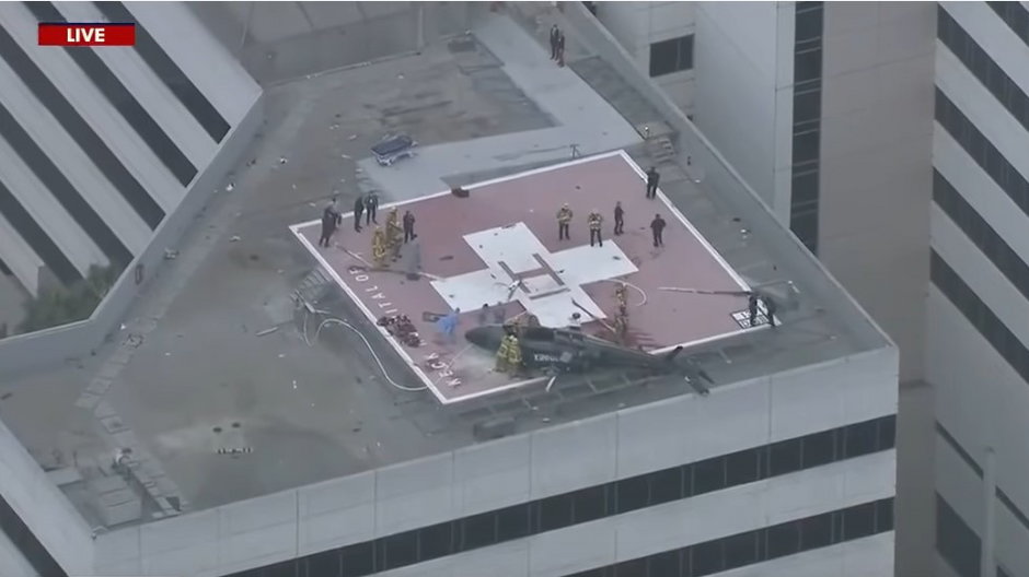 Katastrofa helikoptera na dachu szpitala w USA