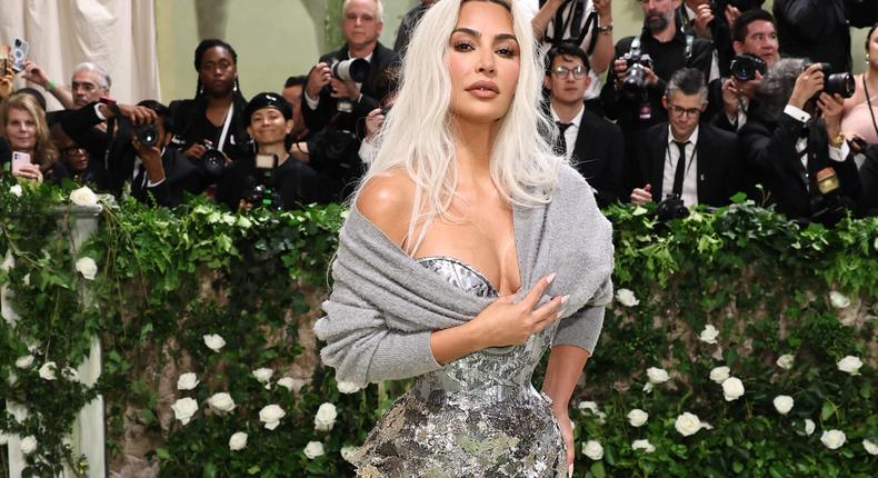 Kim Kardashian attends the 2024 Met Gala.Jamie McCarthy/Getty Images