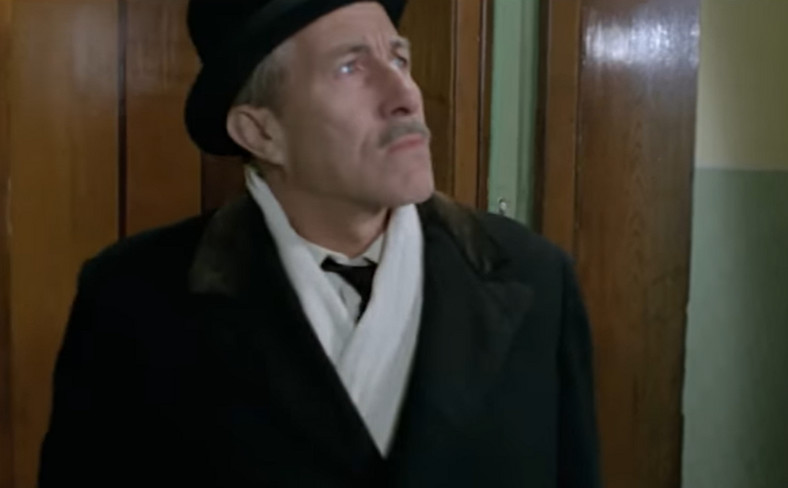 Józef Para w roli komisarza Przygody w filmie "Vabank"