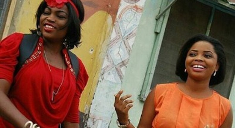 Funke Akindele and Juliana Olayode in Jenifa's Diary 