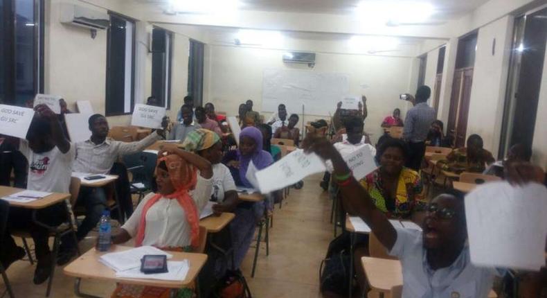 Students protesting in Ghana