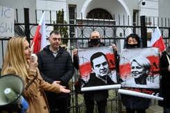 'Uwolnić Polaków'. Pikieta przed konsulatem Białorusi w Gdańsku