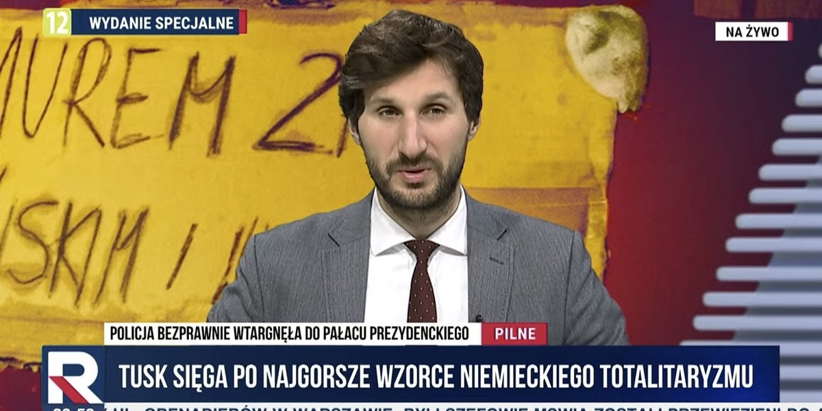 Takie paski pokazywała TV Republika.