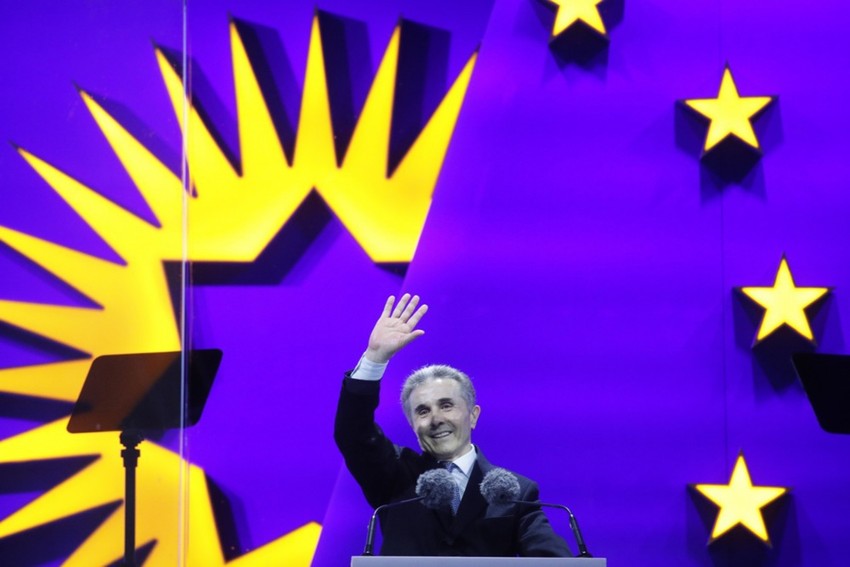 Bidzina Ivanišvili na skupu pristalica Gruzijskog sna u Tbilisiju 23. oktobra, uoči parlamentarnih izbora