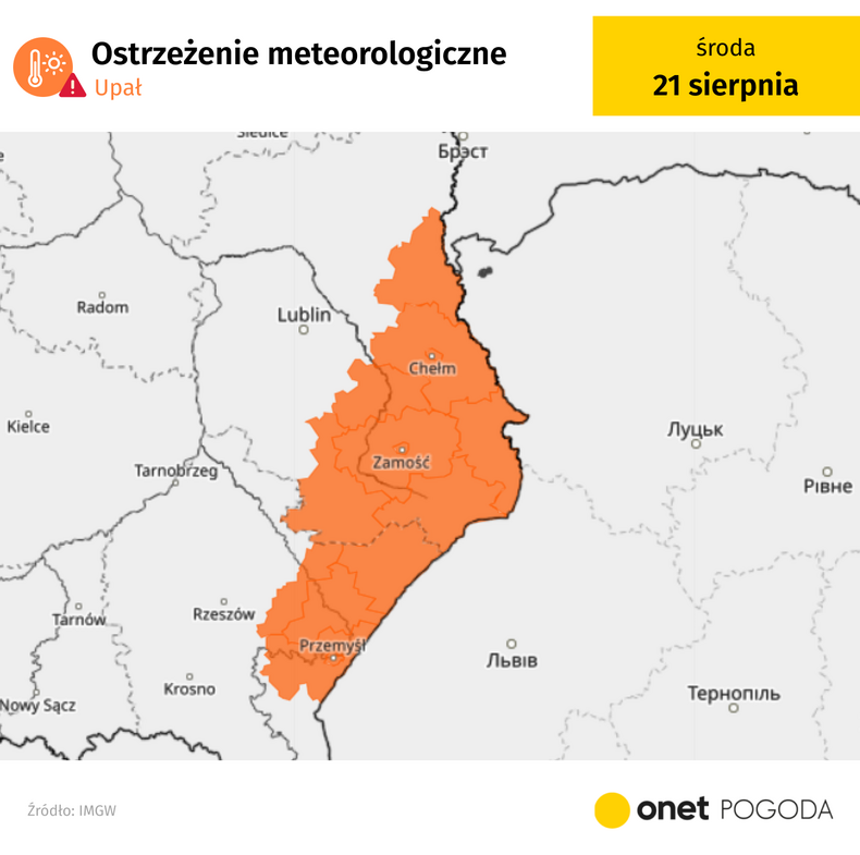 Przy granicy z Ukrainą obowiązują również alerty przed upałem