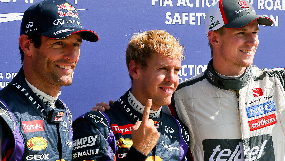 Mark Webber, Sebastian Vettel i Nico Hulkenberg