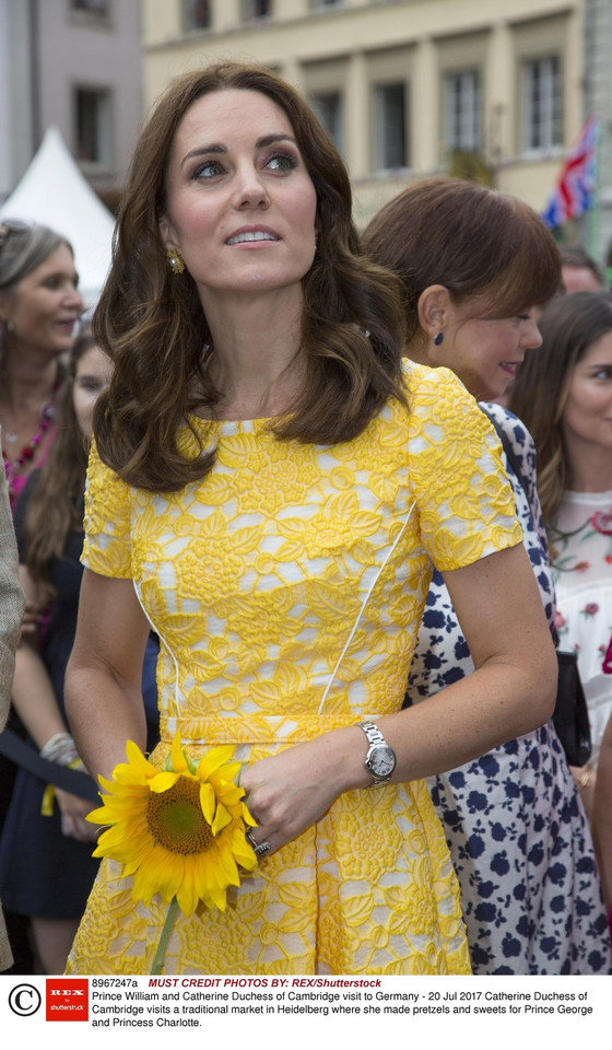 Księżna Kate w pięknej, żółtej sukience