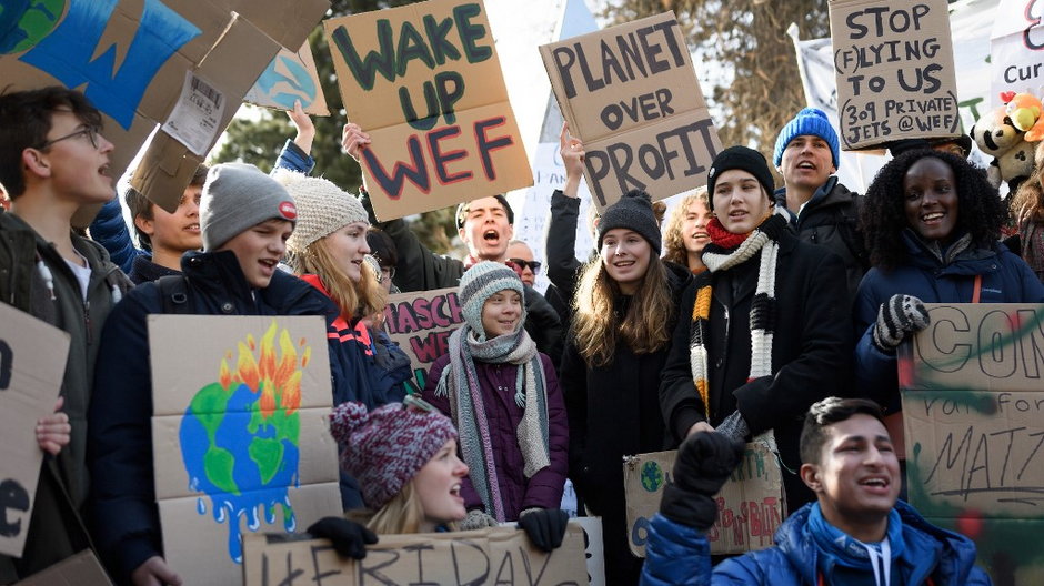 Młodzieżowa manifestacja klimatyczna z udziałem Grety Thunberg (ilustracyjne)