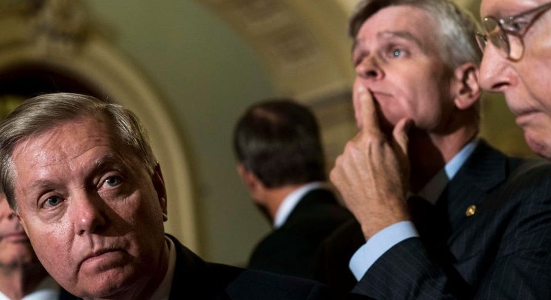 Senators Lindsey Graham (R-SC), Bill Cassidy (R-LA), and Mitch McConnell (R-KY).