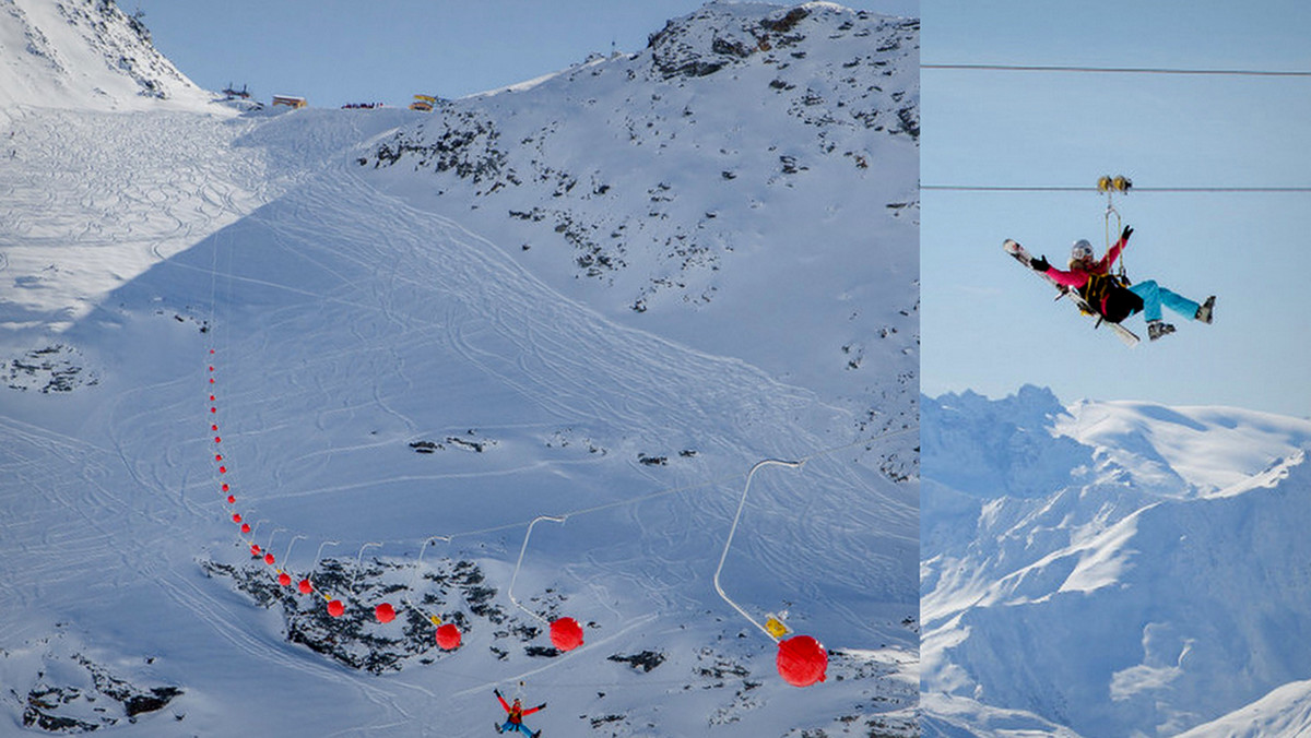 We francuskim Val Thorens, najwyżej położonej stacji narciarskiej Europy (2300 m n.p.m.), uruchomiono najwyżej położoną na świecie "tyrolkę".