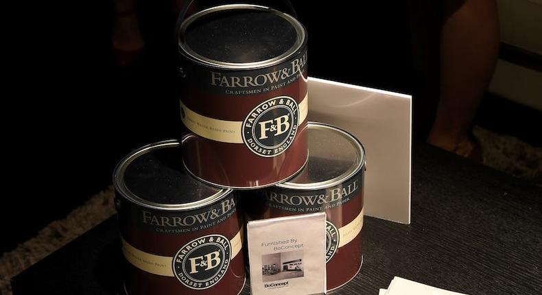 Three tins of Farrow & Ball paint.Andrew H. Walker/Getty Images