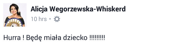 Alicja Węgorzewska na Facebooku