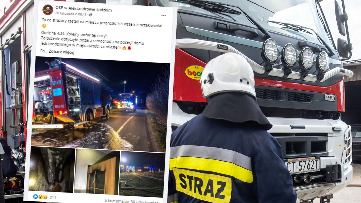 Aleksandrów Łódzki: Płonęły samochody i dom. Tragedii zapobiegł kot
