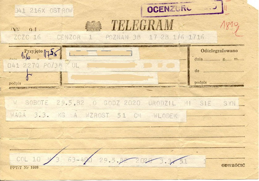 Telegram z okresu stanu wojennego sprawdzony przez cenzurę / fot. CC BY-SA 3.0, wikipedia.org