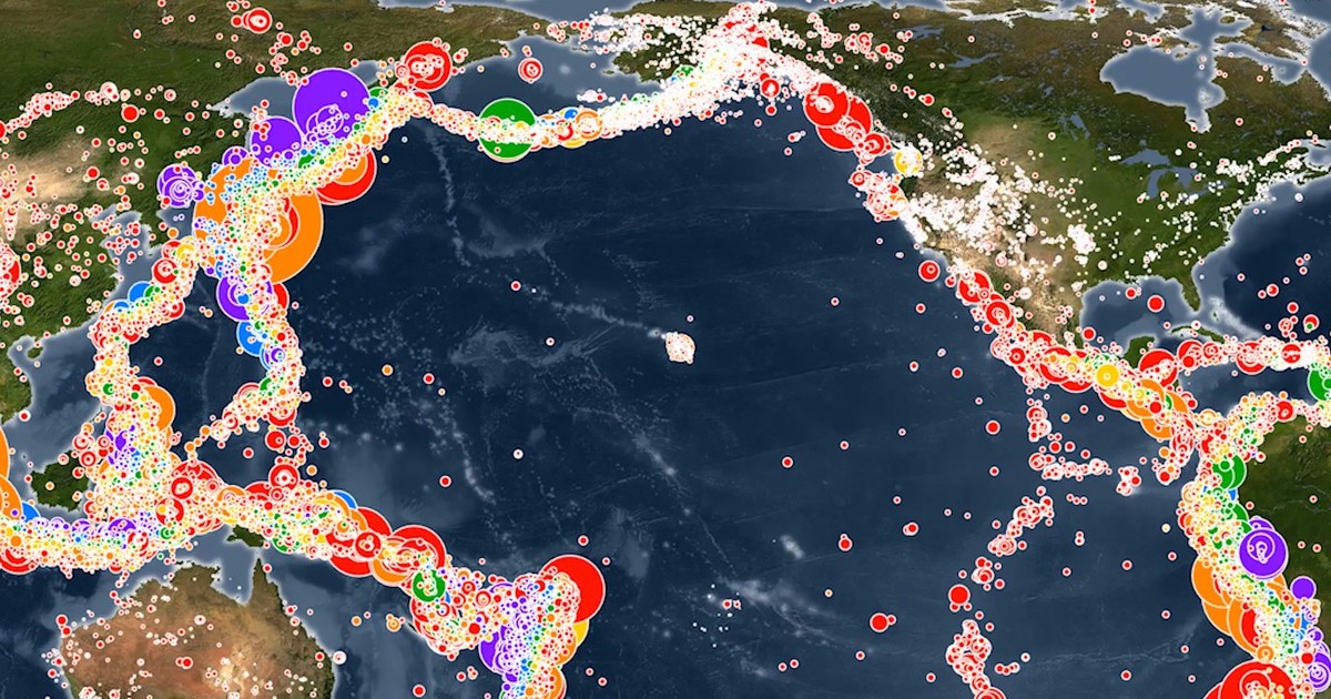 This animated map shows every single earthquake in the past 15 years ...