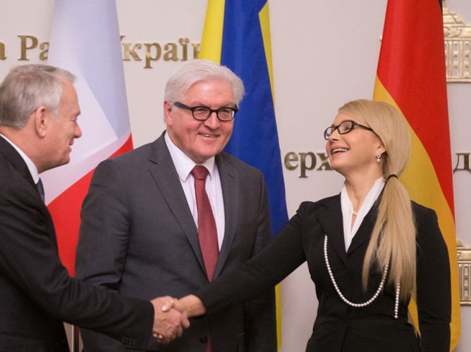 Jean-Marc Ayrault, Frank-Walter Steinmeier i Julia Tymoszenko