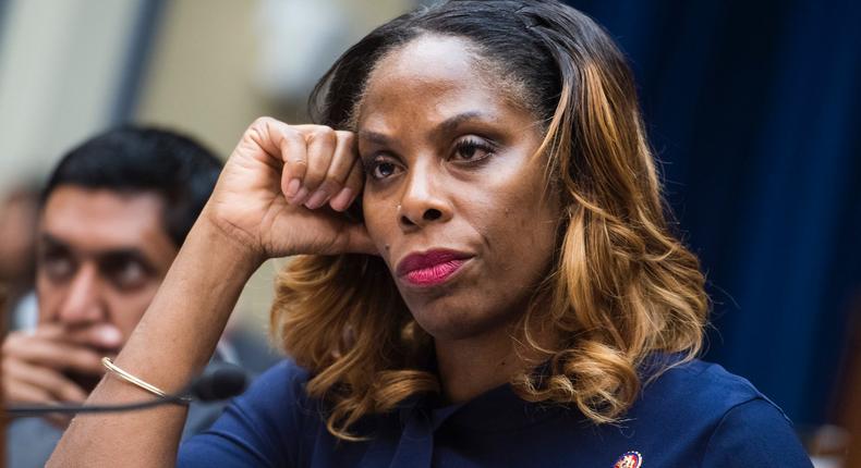 Del. Stacey Plaskett, D-V.I., attends a House Oversight and Reform Committee markup in Rayburn Building on a resolution on whether to hold Attorney General William Barr and Secretary of Commerce Wilbur Ross in contempt of Congress on Wednesday, June 12, 2019.