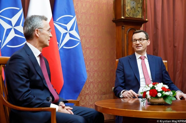 Jens Stoltenberg i Mateusz Morawiecki w Warszawie 7 marca 2019 r.