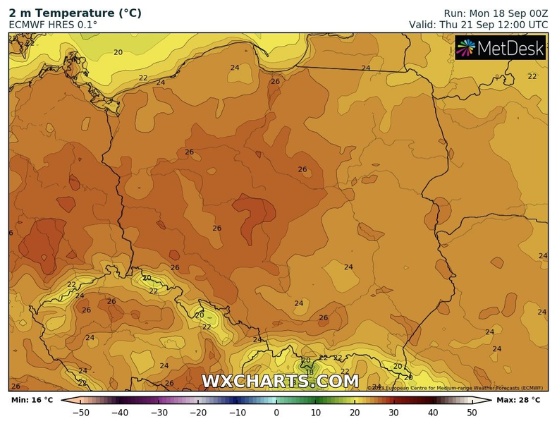 Temperatura będzie bardzo wysoka i nadal może przekraczać 25 st. C