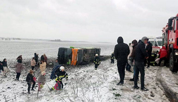 Wypadek polskiego autokaru na Ukrainie