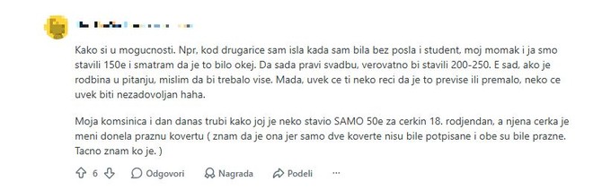 Neki pamte kad dobiju "sitno" u koverti