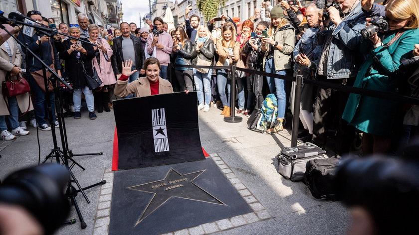 Agata Kulesza ma gwiazdę w Alei Gwiazd na Piotrkowskiej w Łodzi