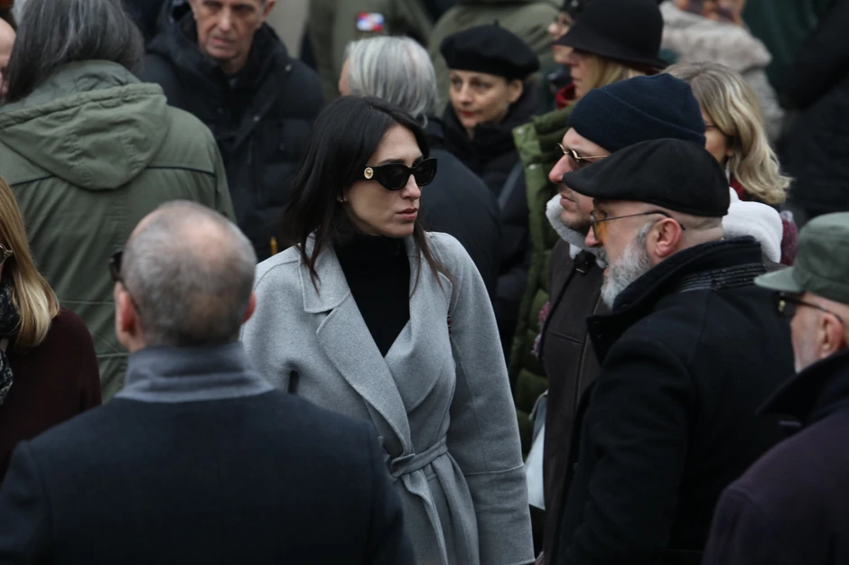 Jelisaveta Orašanin na sahrani Milorada Milinkovića