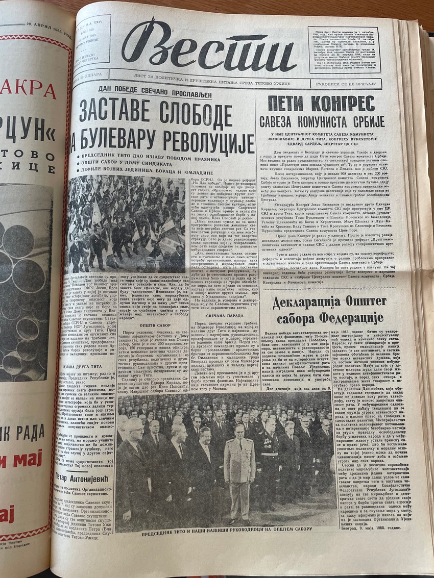 Vesti 10. maja 1965.