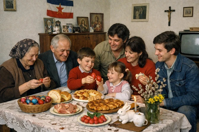 Proslava Uskrsa u Jugoslaviji (ilustracija)