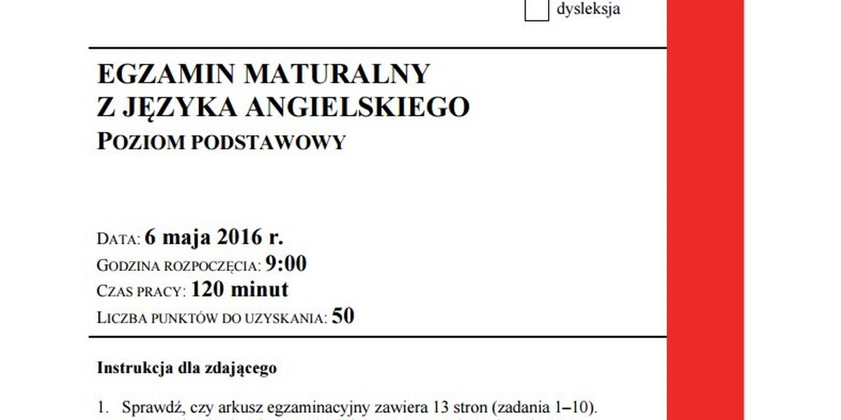 Matura 2016 z języka angielskiego. Pytania i odpowiedzi