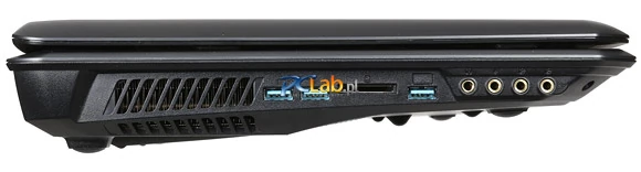 Lewa strona: 3 × USB 3.0, czytnik kart pamięci, gniazda audio