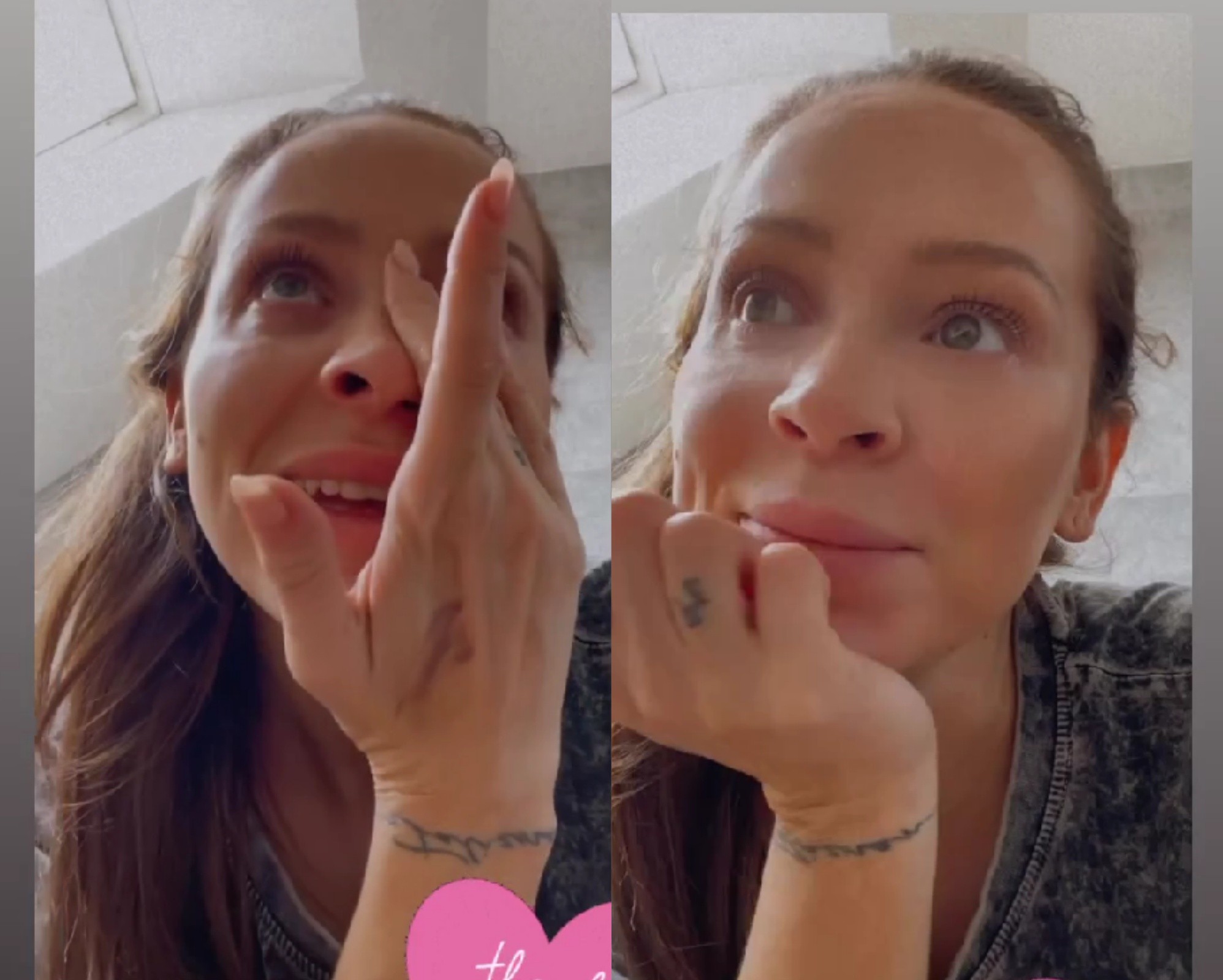 Dominika neudržala slzy.