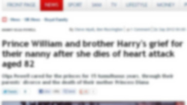 Książęta w żałobie, William i Harry stracili nianię