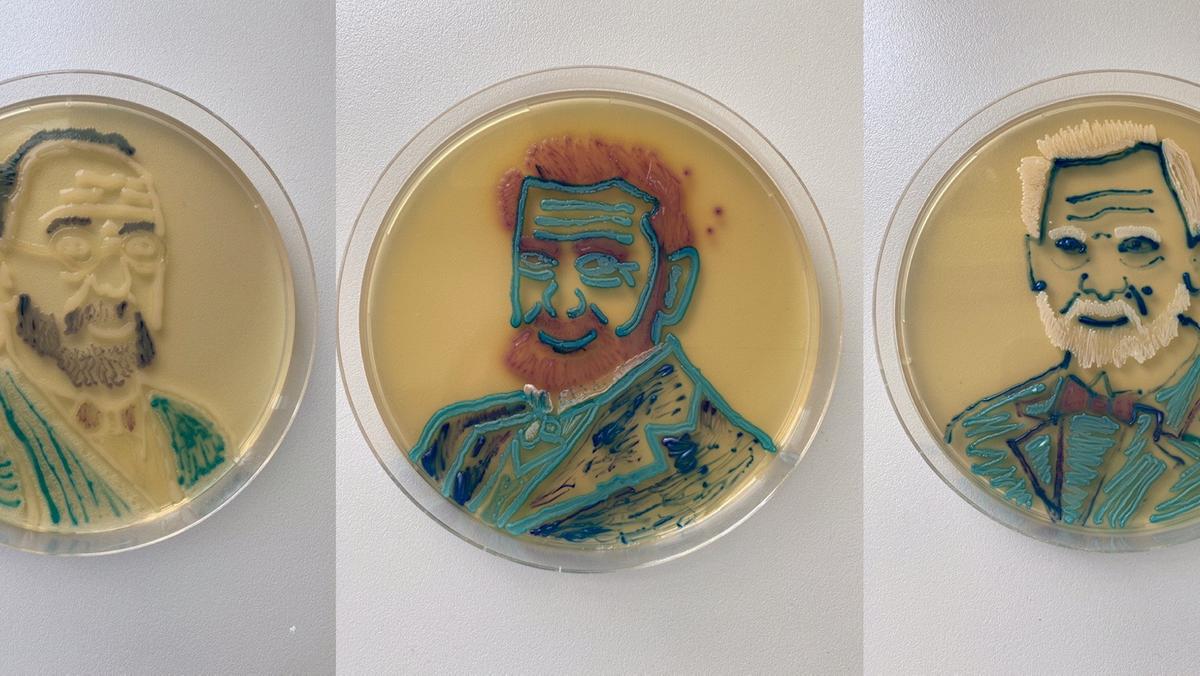 Portrety malowane bakteriami